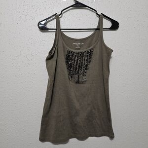 Eddie Bauer Women’s Medium Olive Green Tank Top Sleeveless Stretch Cotton Casual